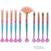 MAANGE 10 SZTUK Makijaż Pędzle Zestaw Miękkie Oczy Cień Brus Blush Proszek Kontealer Blending Cosmetic Make Up Brush Beauty Tool Zestaw