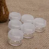 Groothandel 50 stks / partij Outdoor Reizen Draagbare Clear Transparante Lege Make Cosmetische Sample Case Houder Opslagcontainers Kleine Ronde