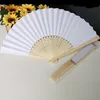 100 pcs/lot 21 cm Wedding White color Paper Hand Fan Wedding Party Decoration Promotion Favor fast shipping