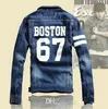 Spring Mens Jackets helt ny smal fit vintage denim patch designs jeans jacka män rockar plus size jaqueta maskulina mjk