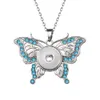 Snap-knop Kettingen Sieraden met Rhinestone Moon Butterfly Flower Veel stijlen Kies Mix Order Noosa Hangers te koop