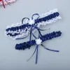 Royal Blue Lace Bridal Garters Flowers for Bride Lace Wedding Garters Belt Stain Navy Pink Cheap Wedding Leg Garters Real Picture1678818