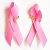 Economico Rosa Consapevolezza Del Cancro Al Seno Nastro Fiocco Spilla Oro Safty Pin Cancer RIbbon Charms 100pcs /