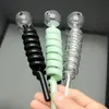 Färgad Multi Spiral Glas Spisar Partihandel Glas Bongs Oljebrännare Glas Vattenrör Olje Rigg Rökning, Gratis frakt