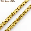 Mode-sieraden 5mm 7mm 9mm Goud Kleur Rvs Ketting Byzantijnse Link Chain Voor Heren Dames SC09 N7739164