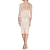 Mother of the Bride Sukienki Plus Size Formalne 3/4 rękawu Sheer Szyk Mother Haur Sukienki