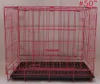 Mer storlek Mode Sturdy Slitstarkt Vikbar Pet Wire Cat Puppy Cage Suitcase Kennel PlayPen med bricka