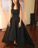 Vintage Alta Baixa Preto 2018 Vestidos de Baile Sem Alças Lace Appliqued Beads Evening Vestidos Custom Made Vestido de Festa Formal