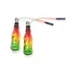 HORNET Glass Reggae Color Bottle Water Smoking Pipe Rubber Hose Plastic Mouth-tips Metal Tobacco Holder Easy to Use