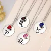 Moda 12 Naszyjniki zodiaku Lucky biżuteria urodzin birthstone biżuteria Najwyższej jakości kryształowe klejnoty konstelacje wisiorek dla kobiet Luksusowe akcesoria