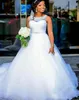 Modeste pure tulle arabe robes de mariée boule perles cristal plus la taille pays saoudien africain personnalisé robe de novia robe de mariée formelle