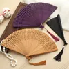 Openwork Full Bamboo Folding Wentylator Japoński Mini Ręka Fan Tassel Wedding Favor Fan Dla Kobiet Małe Chińskie Fani Dekoracyjne