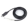 Freeshipping 300CM Long Guitar Bass 1/4'' 6.3mm Jack To USB Link Connection Instrument Cable Adapter Black Color