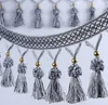 12Meter Hydrange Tassels Bead Pendant Hanging Lace Trim Ribbon For Window curtain wedding Party Decorate Apparel Sewing DIY