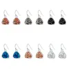 Neue Stile Druzy Drusy Ohrringe 6 Farben Unregelmäßige Dreieck Harz Naturstein baumeln Ohrringe für Frauen Schmuck