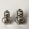 2018Latest Design Ze Stali Nierdzewnej Mężczyzna Chastity Urządzenie Dorosłych Cock Cage z krzywej Cock Ring Bdsm Sex Zabawki Chastity Pas Zapobiegaj masturbacji