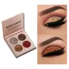 Schoonheid geglazuurd glitter oogschaduw merk palet hoge pigmenten langdurige waterdichte 4 kleuren glanzende glans oogschaduw make-up