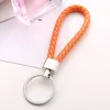 27 colors PU hand-woven keyring men and women leather rope keychain couple key ring car key chain women bags pendant promotional gifts