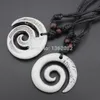 Men Women's Fashion Jewelry Imitation Yak Bone Carved Hawaiian Style Spiral Maori Fishhook Pendants Necklaces Gift MN247