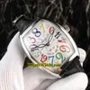 New Crazy Hours 8880 CH COL DRM Color Dreams Automatic White Dial Mens Watch Silver Case Leather Strap Gents Wristwatches