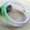 56MM Certified Grade A Natural Lavender Green Jadeite Bracelet Jade Bangle H451