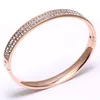 Mcllroy 18cm CZ Zircon 316L Titanium Stainless Steel Love Cuff Bangle Crystal Lover Bracelets & Bangles For Women Men Jewelry L18101305