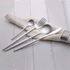 Jankng 16pcslot Gold Plated Cutlery Set Stainless Steel Middag Set Table Kniv Luxury Teskoon Fork Silverware Set4665762