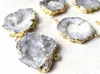 Natural Rock Crystal Quartz Geode Connector Druzy Beads Slice Agate Druzy Gemstone Connector Pärlor för smycken Making4983033