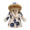 Novas crianças crianças com capuz moda retro leopardo imprimir menina para baixo jaqueta snowsuit menino inverno jaqueta morna roupas infantis