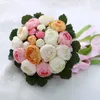 4 couleurs disponibles Beau bouquet de mariage rose vert blanc jaune fleur artificielle avec rubans bouquets de mariée bouquet de Brid5154102