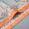 Nieuwe Twill Zijden Sjaal Vrouwen Grote ShawlsWraps Mode Vierkante Sjaals Vrouwelijke Foulard Hijab Japanse Krijger Printkop Wrap 130*130 cm