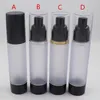 50ML frosted Travel Refillable Cosmetic Airless Bottles Plastic Treatment Pump Lotion Containers with Black F1526