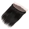 Indian Virgin Hair 13x4 Spets Front med babyh￥r 13x4 Frontal st￤ngning Rak m￤nsklig h￥rst￤ngning Gratis del naturlig f￤rg