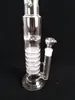 H:41CM D:6CM. Glass bong Handy Water Pipe 7 Layer 18mm Joint Glass Bowl Portable,Colorful glass honeycomb filter,