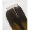 #1B/27 Ombre Blonde Straight Bundles with Closure Brazilian Peruvian Malaysian Human Hair Weave 3 Bundles with 4x4 Middle Part Lace Closure