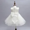 Klänningar vit elfenben prinsessa första nattvards klänningar för tjej tyll spets spädbarn småbarn pageant blomma flicka klänning bröllop födelsedag klänningar