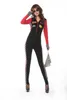 Sätt långärmad spandex Kvinnor Race Car Costume Jumpsuit Sexig Race Car Driver Halloween Costumes Women Deep V Zipper Front Catsuit Y189