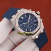 11 Style moda dama zegarków Royal 26231st WHTie Dial Blue Subdial Miyota VK67 Quartz Chronograph Women Watch 316L Stael Case Ru2657