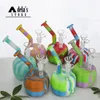 Pumpkin Silicon Water Pipe With Glass Bowl Silicon Dab Oil Rig Jar Glass Down Stem Hookah Bongs Tool Pipe Halloween 473