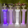 Ekskluzywne Dekoracja Dekoracji LED Luminous Plastic Roman Kolumna Z Kwiatem Na Wydarzenia Weselne Witamy Witamy Dekoracje Photo Booth Relikty