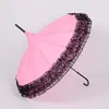 Paraply Rain Women Fashion 16 Ribs spetspagod Parasol Princess Longhandle Paraply Windproof Sunny and Rainy9023351