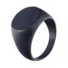 Valily Sieraden Men039s Zegelring Eenvoudige Ovale Matte Gouden Zegel Ringen Rvs fashion Ring voor Mannen Anel J7879023