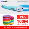 Myriwell RP-100B 3D 펜 LED 디스플레이 무료 PLA 1.75mm ABS 필라멘트 3D 핸들 100m ABS 어린이 생일 선물이있는 3D 핸들
