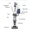 ZZKD Lab Supplies Doppelschichtiger zylindrischer 3L-Glasmantel-Kesselreaktor, chemische Reaktionseinheit mit Edelstahlhalterung, mehrere Reaktionen