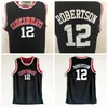 Męskie Cincinnati Bearcats Oscar Robertson College Koszulki Koszykówka Vintage Jersey # 12 Domowe Czarne Koszulki S-XXL