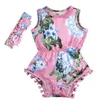 Bebek Giyim Kız Ins Çiçek Giyim tulum Kafa Suits Çocuklar Yaz Püskül Tulumlar Kolsuz Moda bodysuit Onesies BYP4159 ayarlar