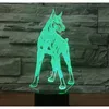 Luce notturna a LED per cani 3D Illusion con 7 colori Lampada decorativa per la casa Decorazioni per la casa di Natale Lampade in acrilico # R21