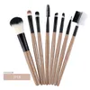 8Pcs Pro Set di pennelli per trucco degli occhi Fondotinta in polvere in polvere Pennello per labbra Fard Mini Eyeliner Sopracciglio Ciglia Kit di pennelli per ombretto