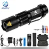 Mini Zoom T6/L2 Flashlight Led Torch 5 mode 8000 Lumens waterproof 18650 Rechargeable battery give free gift