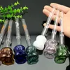 Colored rose glass straight smoke pot Glass Bbong Wwater Pipe Titanium nail grinder, Glass Bubblers For Smoking Pipe Mix Colors
